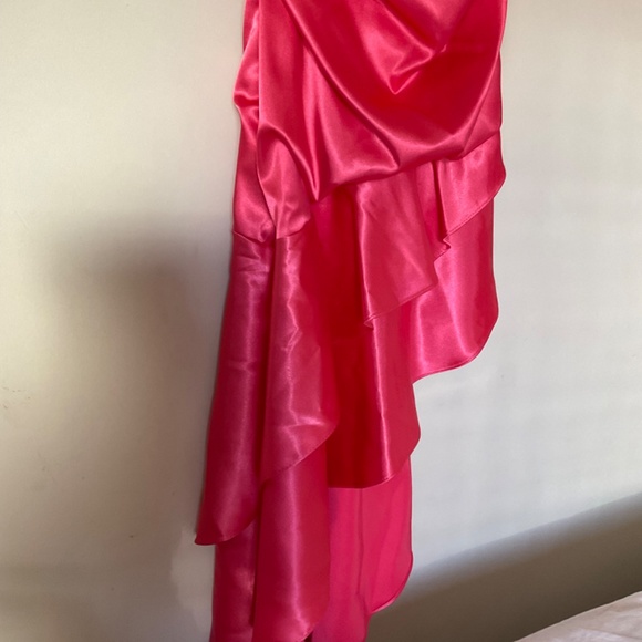 Laura Size 3 Pink Satin Party Dress with Ruffle Skirt - Picture 3 of 9